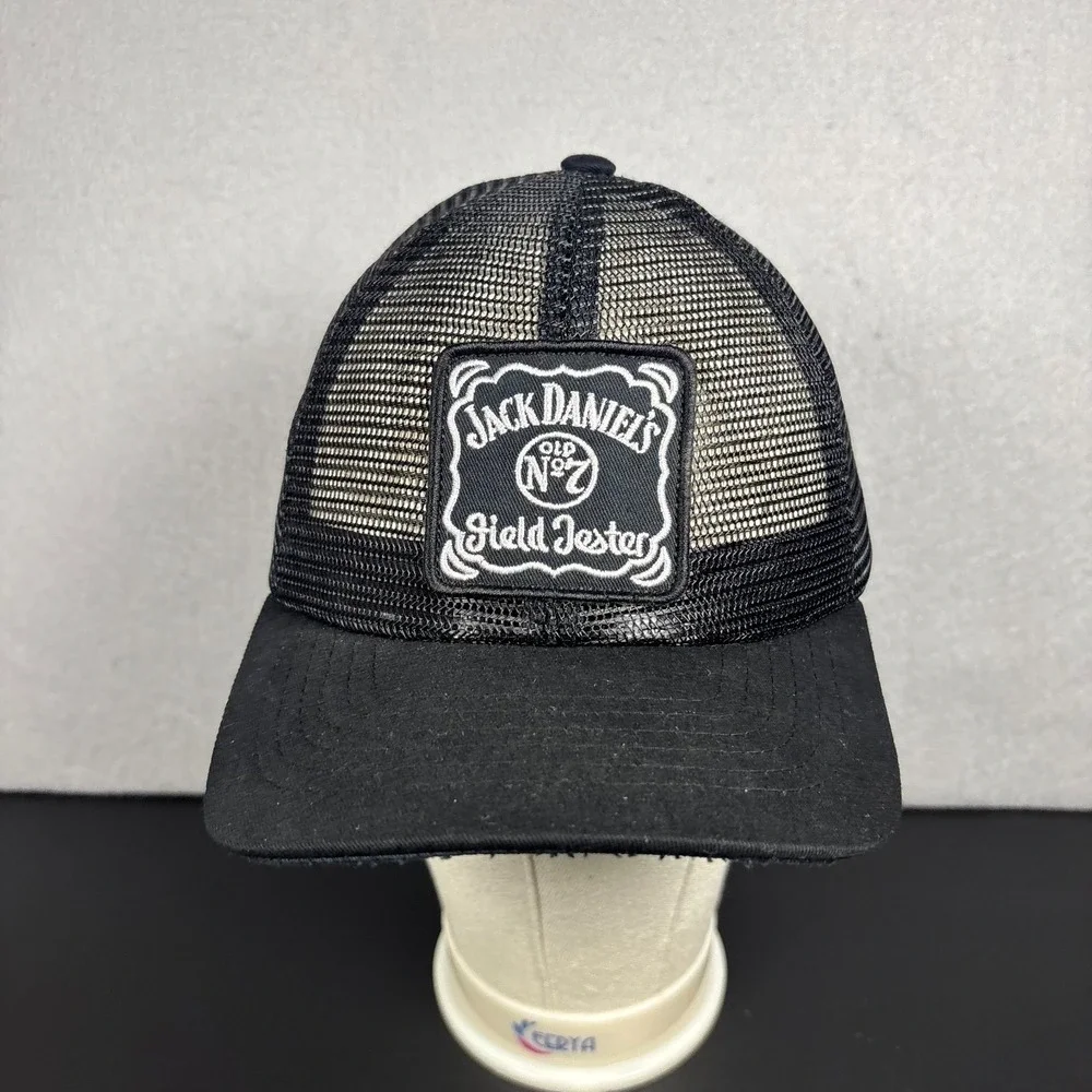 Jack Daniels Field Tester Patch All Mesh Black Snapback Trucker Hat USA Cap OSFM